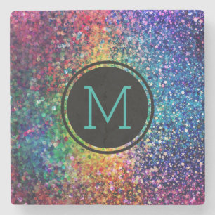 Coola Multifärgad Retro Glitter & Sparkles Mönster Underlägg Sten
