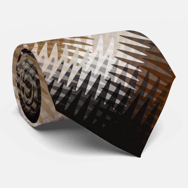 Coola Multifärgat Vågigt Zig Zag Mönster Slips (Rullad)