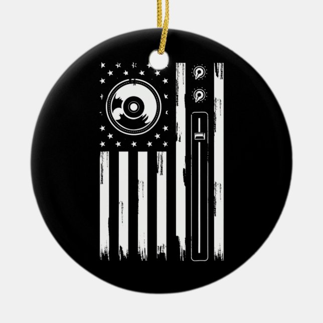 Coola Music Producent För manar Women American Fla Julgransprydnad Keramik (Framsidan)