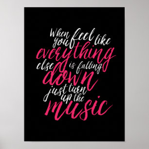 Coola Music Quote Hand Lettering Calligraphy Poste Poster