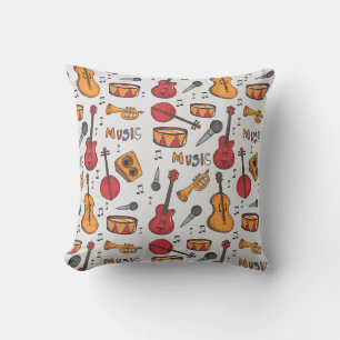Coola Music Thmet Banjo Drums Guitar Violin More Kudde