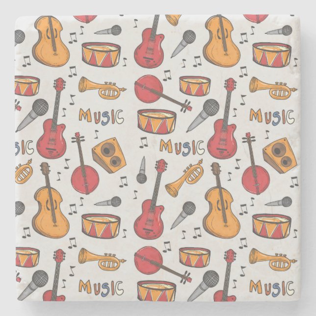 Coola Music Thmet Banjo Drums Guitar Violin More Stenunderlägg (Framsidan)