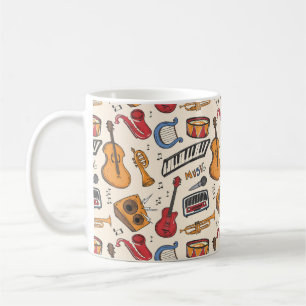 Coola Music Thned Piano Drums Guitar Violin More Kaffemugg