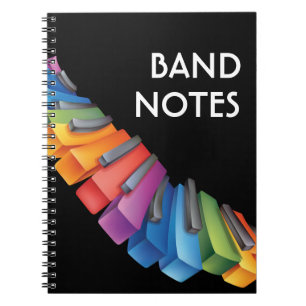 Coola Musik med färgstark Tangentbord Anteckningsbok Med Spiral