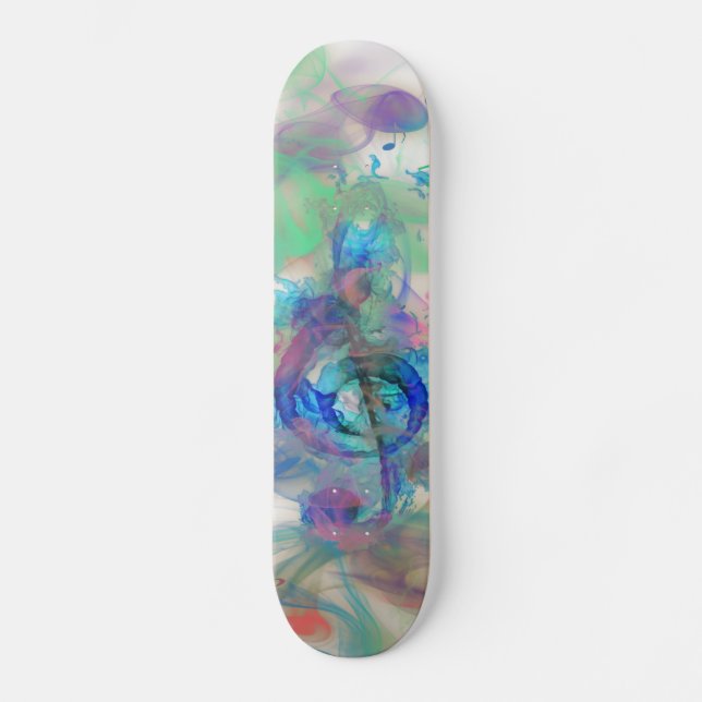 Coola: musik noter rökeffekter Bild Skateboard Bräda 21,5 Cm (Framsida)