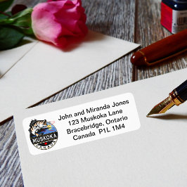 Coola Muskoka Kanada Fiske utomhus Vapensköld Returadress Etikett