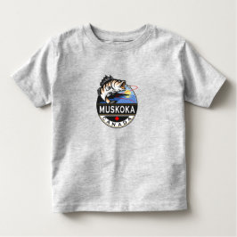 Coola Muskoka Kanada Fiske utomhus Vapensköld T Shirt