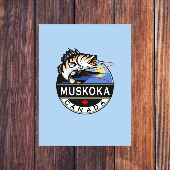Coola Muskoka Kanada Fiske utomhus Vapensköld Vykort (Skapare uppladdad)