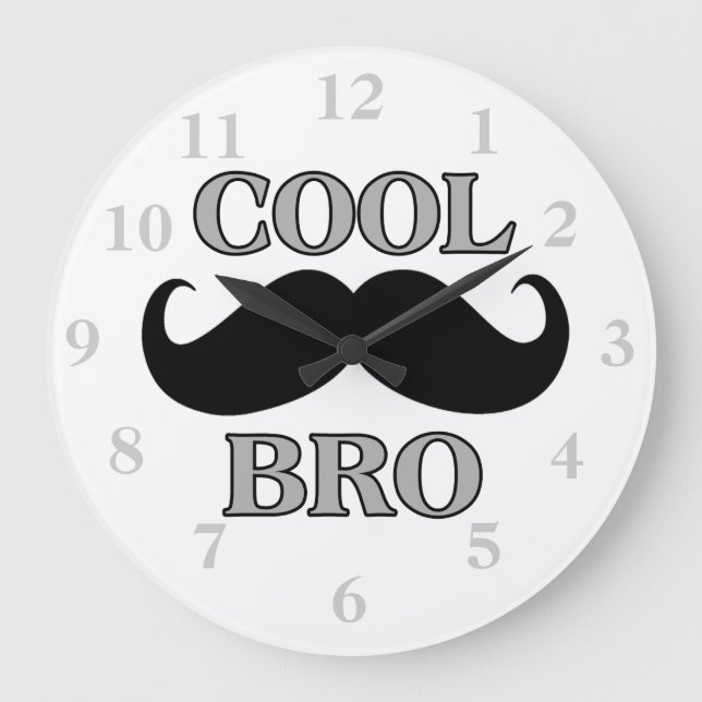 Coola Mustache Bro Stor Klocka (Framsida)