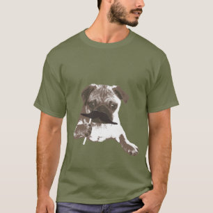 Coola Mustache Pappa Pug T-Shirt