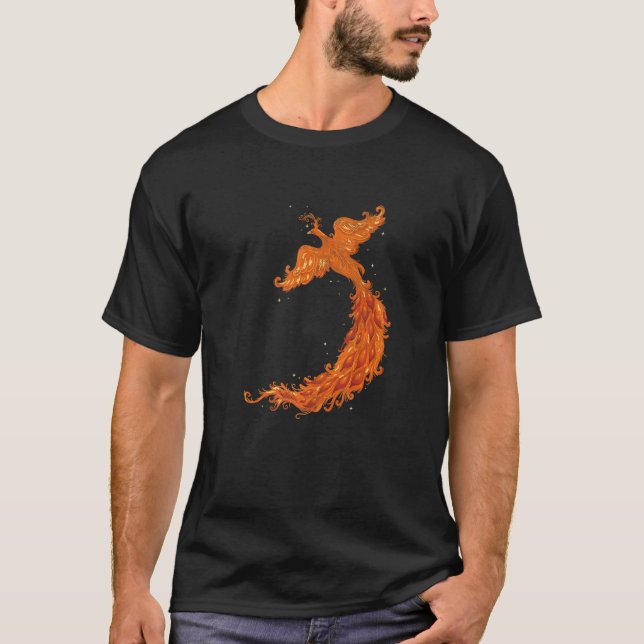 Coola Mythical Creates Stigning Flames Ashes Fire  T Shirt (Framsida)