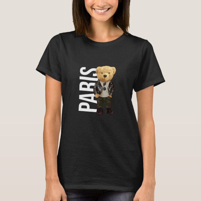 Coola Nalle i Paris Frankrike Illustration Graph T Shirt (Framsida)