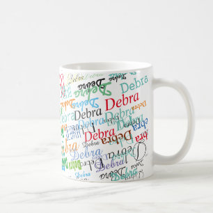 coola namn mönster, färgad och personlig kaffemugg