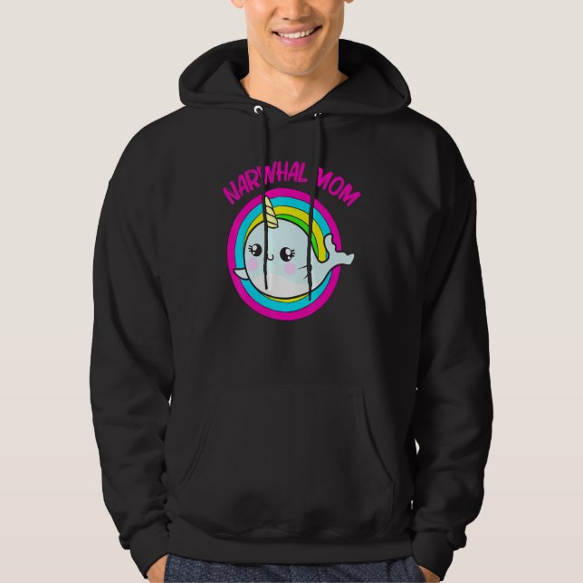 Coola Narwhal for Mamma Mor Rainbow Tusk Sea Unico Hoodie (Framsida)