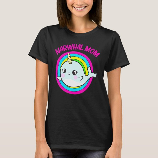 Coola Narwhal for Mamma Mor Rainbow Tusk Sea Unico T Shirt (Framsida)