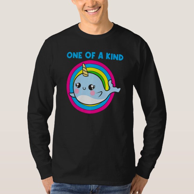Coola Narwhal För manar Women Rainbow Tusk Sea Uni T Shirt (Framsida)