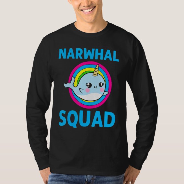 Coola Narwhal För manar Women Rainbow Tusk Sea Uni T Shirt (Framsida)
