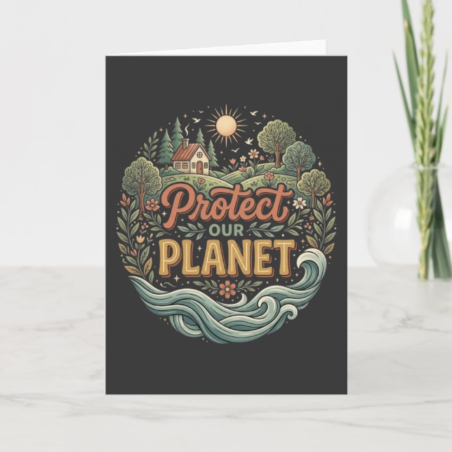 Coola naturälskare Skydda vår planet jordens dag Kort (Framsida)