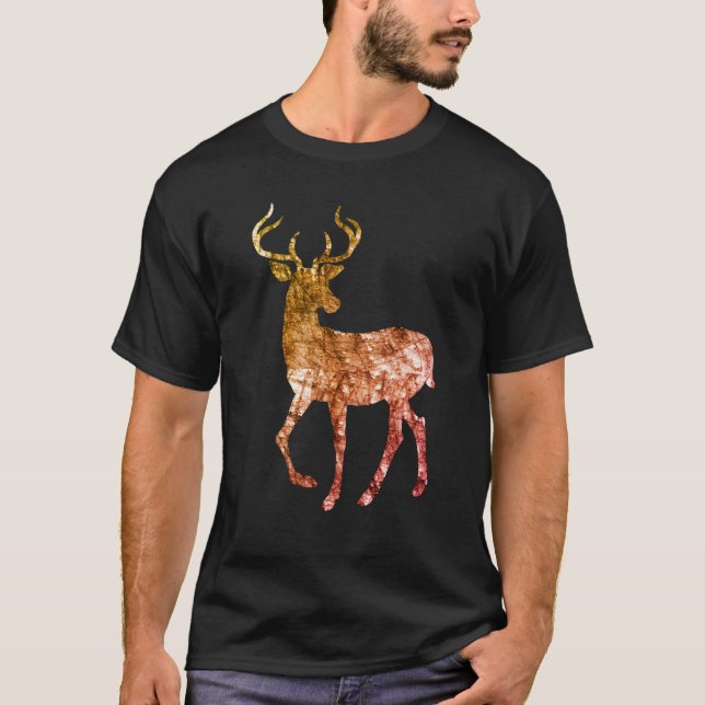 Coola Naturlig Hjort - skrotdesign T Shirt (Framsida)