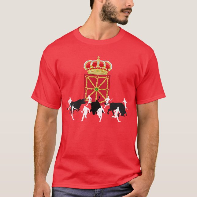 Coola Navarre Flagga San Fermin, Pamplona, konstru T Shirt (Framsida)