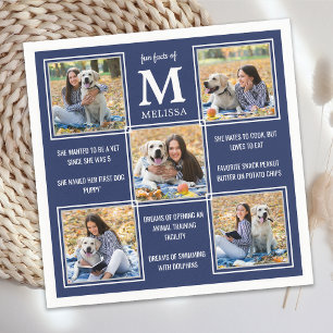 Coola Navy Blue Photo Collage Studenten Roligt Fac Pappersservett