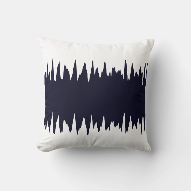 Coola Navy Zigzag Stripe Mönster Kudde (Framsida)