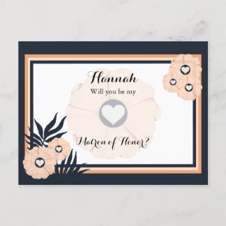Coola Nectar Maid of honor Request Blommigt Postca Vykort
