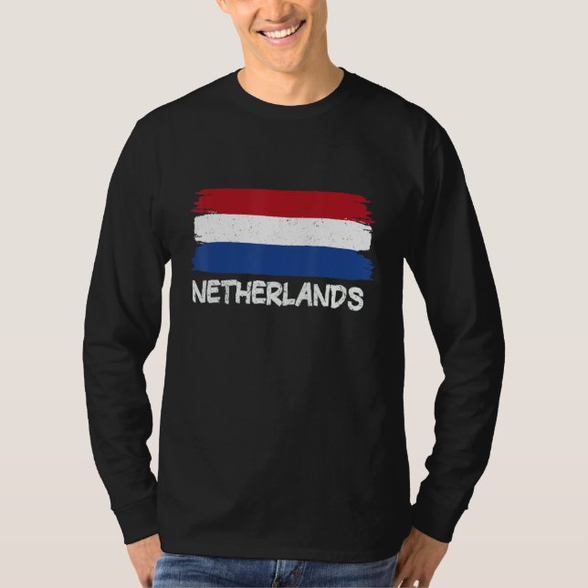 Coola Nederländerna Flagga T Shirt (Framsida)