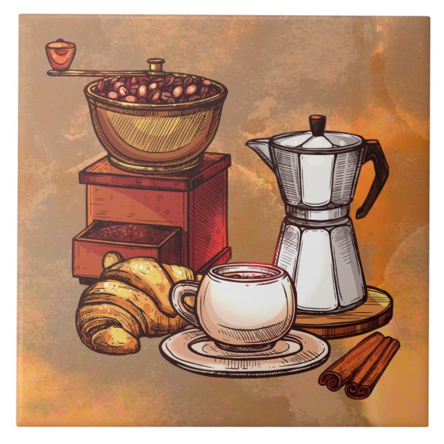 coola nedfläckad, keramiskt plattor för kaffekodör kakelplatta (Framsidan)