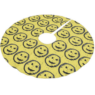 Coola Nedfläckad Lycklig Smildrande av gulten ansi Julgransmatta Borstad Polyester