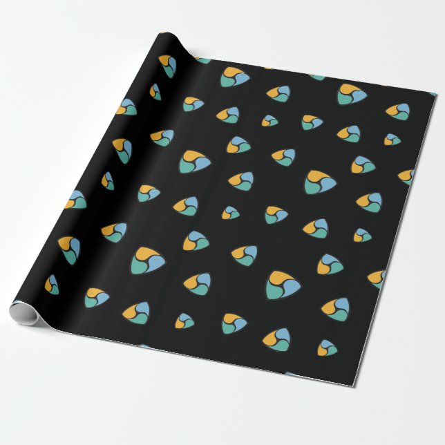 Coola NEM Cryptocurrency Coin Sign Mönster Black Presentpapper (Utrullad)