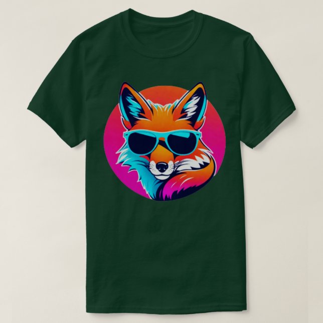 Coola Neon Fox Small Version TShirt T Shirt (Design framsida)