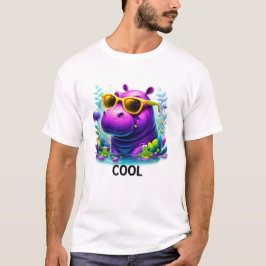 Coola Neon Hippo Lounging i träsket T Shirt