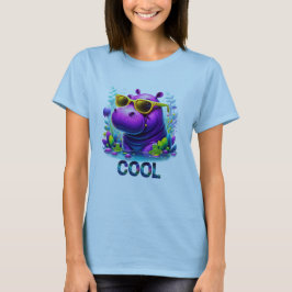 Coola Neon Hippo Lounging i träsket T Shirt