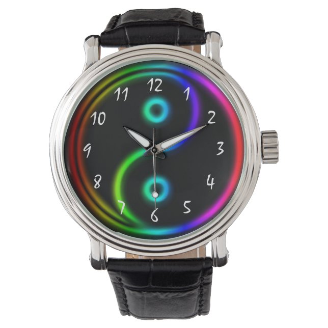 Coola Neon som lysande Yin och yang Armbandsur (Framsida)