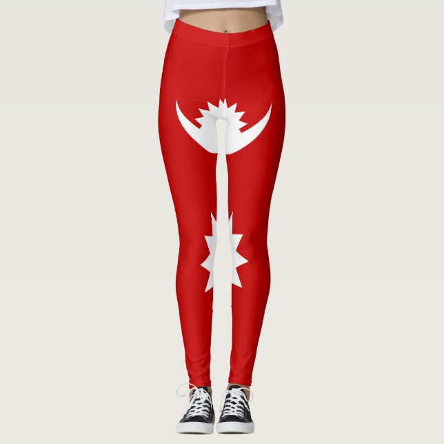 Coola Nepal Flagga Mode Leggings (Framsida)