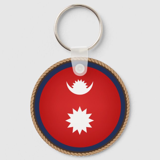 Coola Nepal Flagga Seal Nyckelring (Framsida)