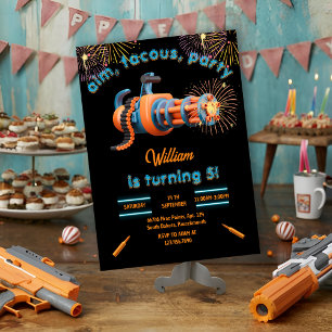 Coola Nerf Krig Party Top Gun 5:e födelsedagen Inbjudningar