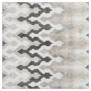 Coola neutralt grått chevron ikat tribal mönster tyg