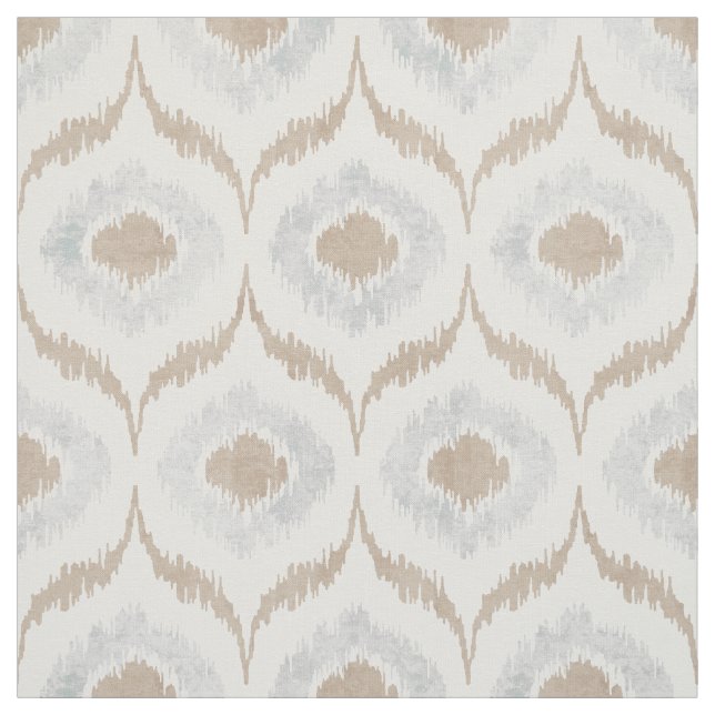 Coola neutralt grått och beige ikat tribal mönster tyg (Provkarta)
