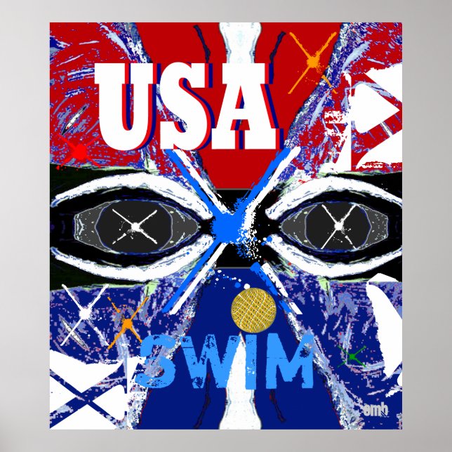 Coola New 2013 USA Swimming Sports Art Big Poster (Framsidan)