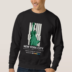 Coola New York City med Frihetsgudinnan Illustra Lång Ärmad Tröja
