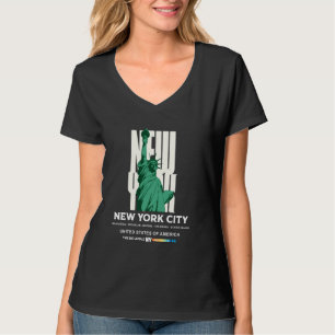 Coola New York City med Frihetsgudinnan Illustra T Shirt