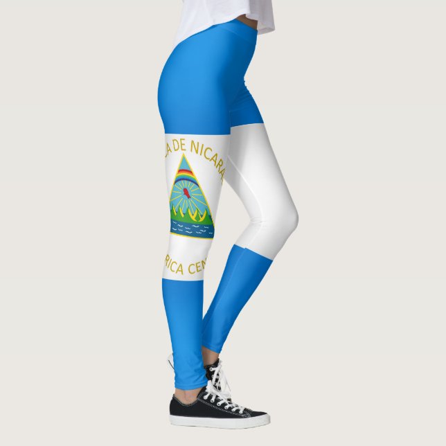 Coola Nicaragua Flagga Mode Leggings (Höger)