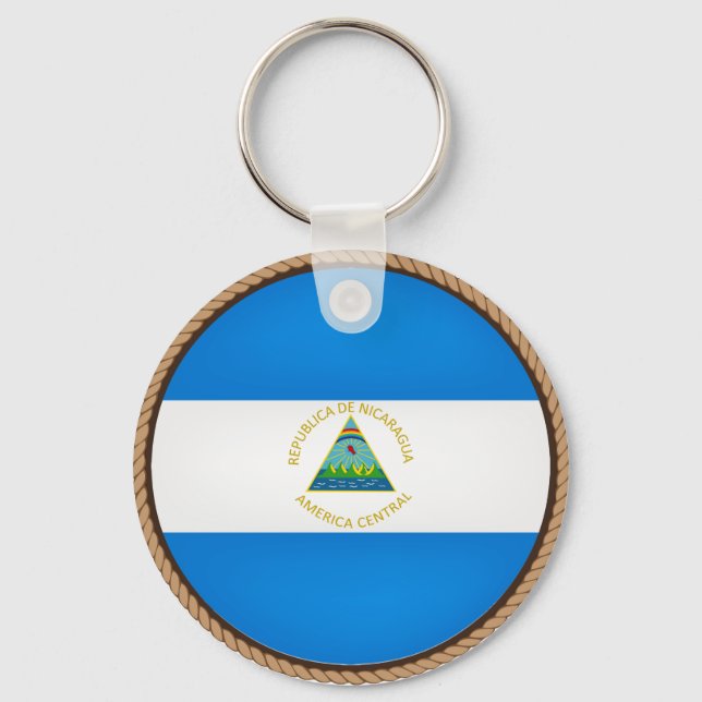 Coola Nicaragua Flagga Seal Nyckelring (Framsida)