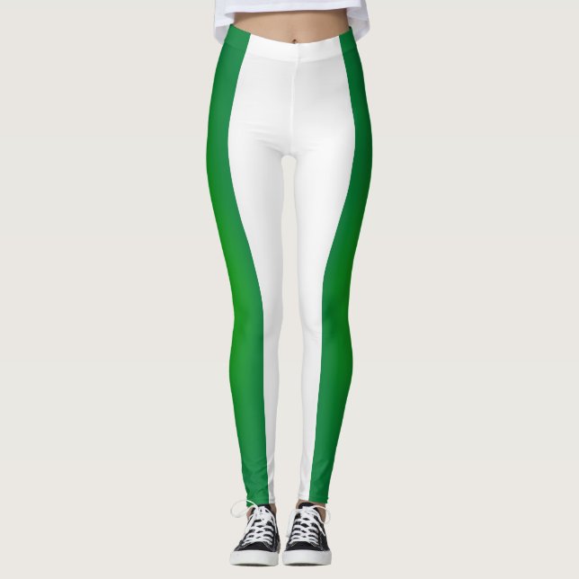 Coola Nigeria Flagga Mode Leggings (Framsida)