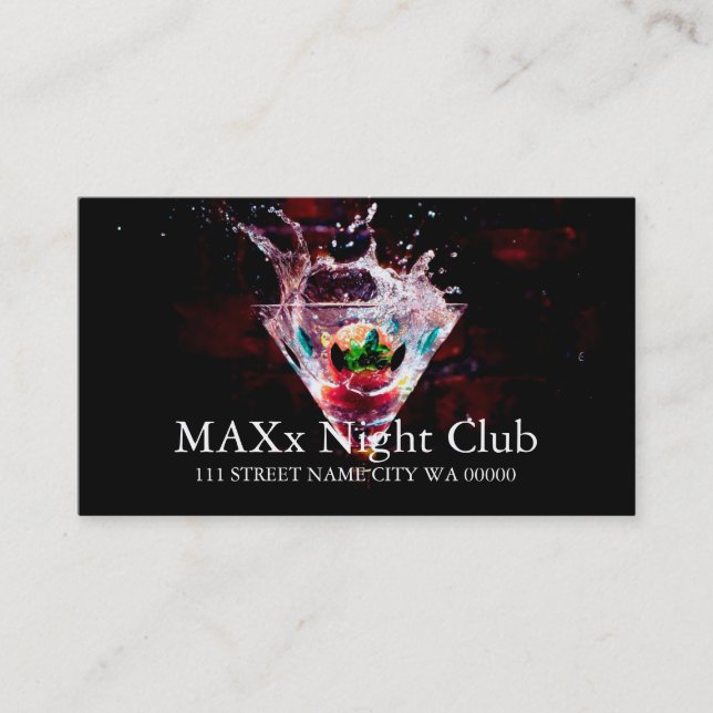 Coola Night Klubb Dancing Pub Nightlife Business Visitkort (Framsida)