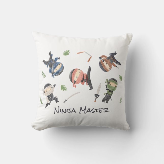 Coola Ninja Kids - Anpassningsbar Kön Neutral desi Kudde (Framsida)