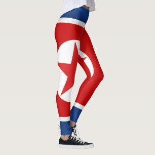 Coola Nordkorea Flagga Mode Leggings