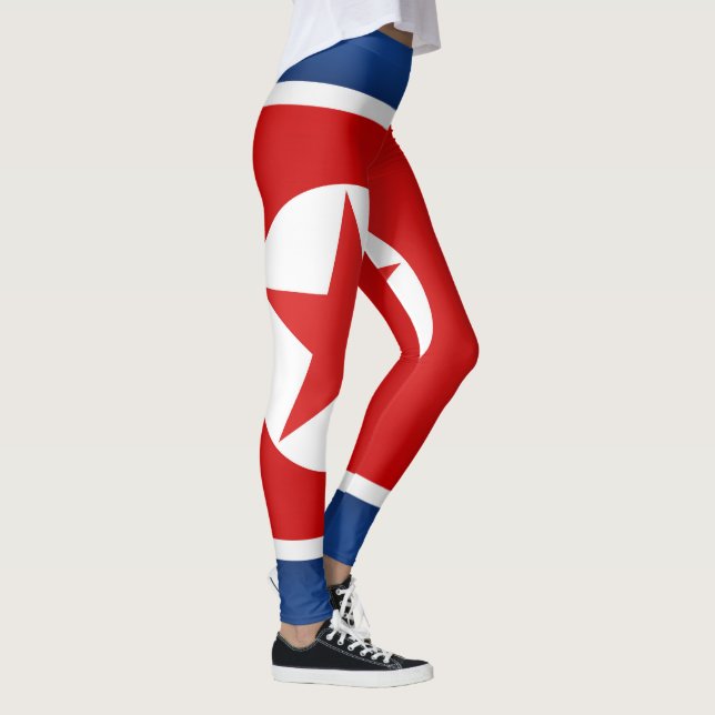 Coola Nordkorea Flagga Mode Leggings (Höger)